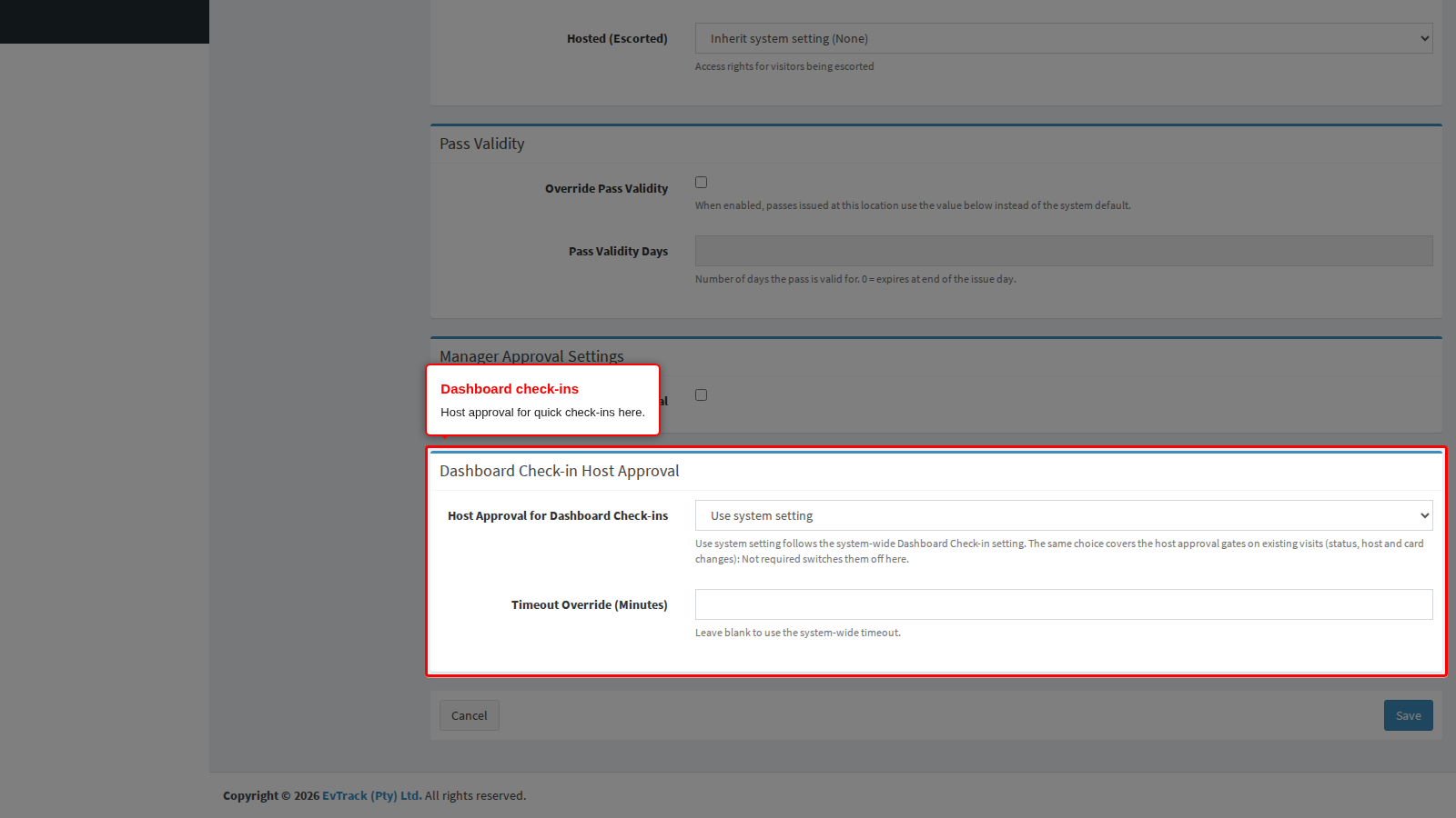 Dashboard Check-in Host Approval