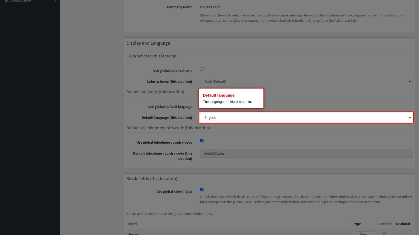 The default language override