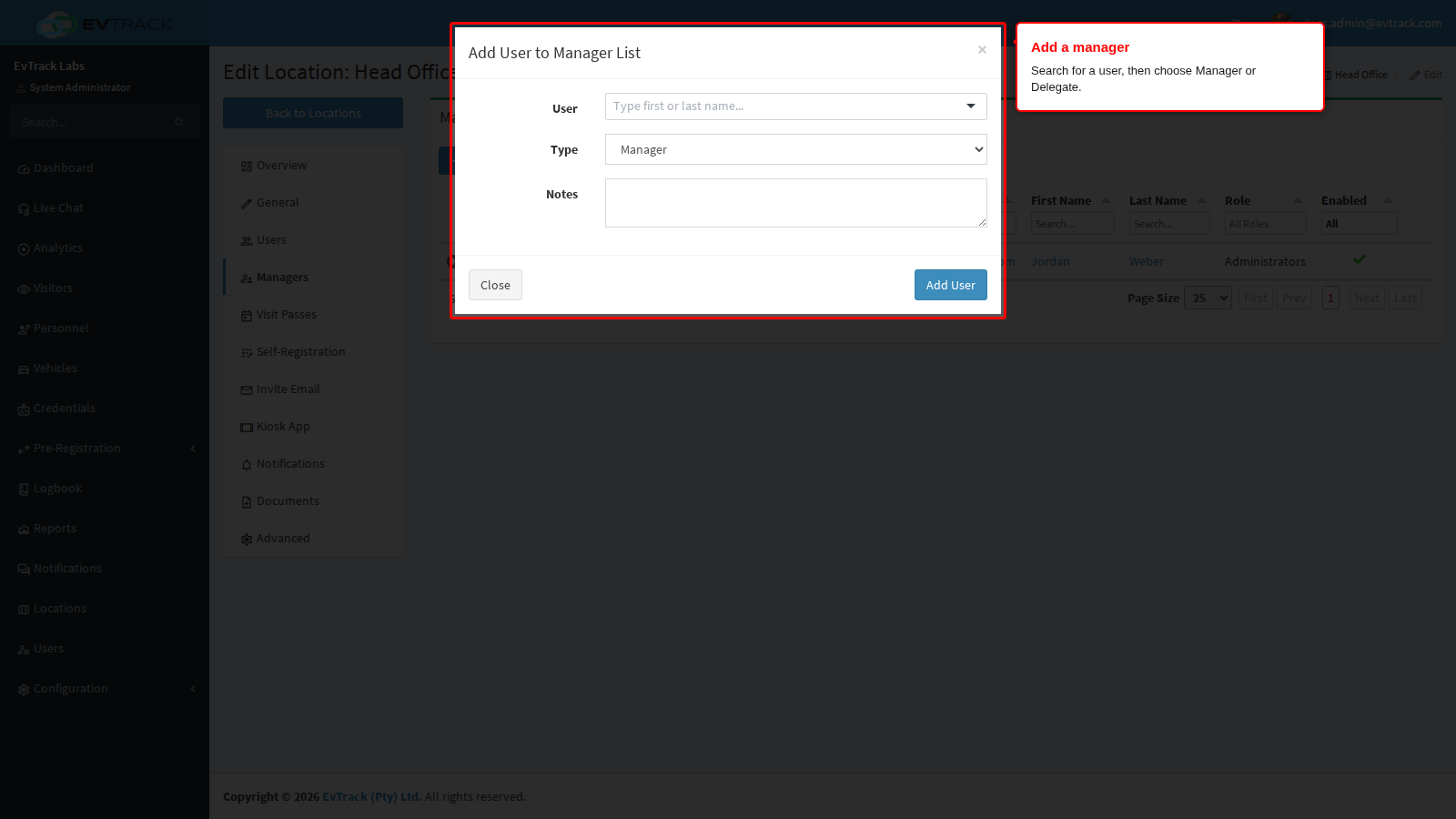The Add dialog