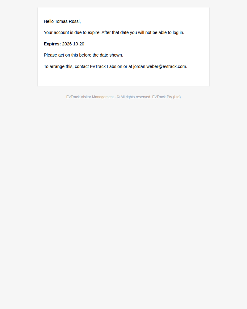 A user-account-expiry reminder