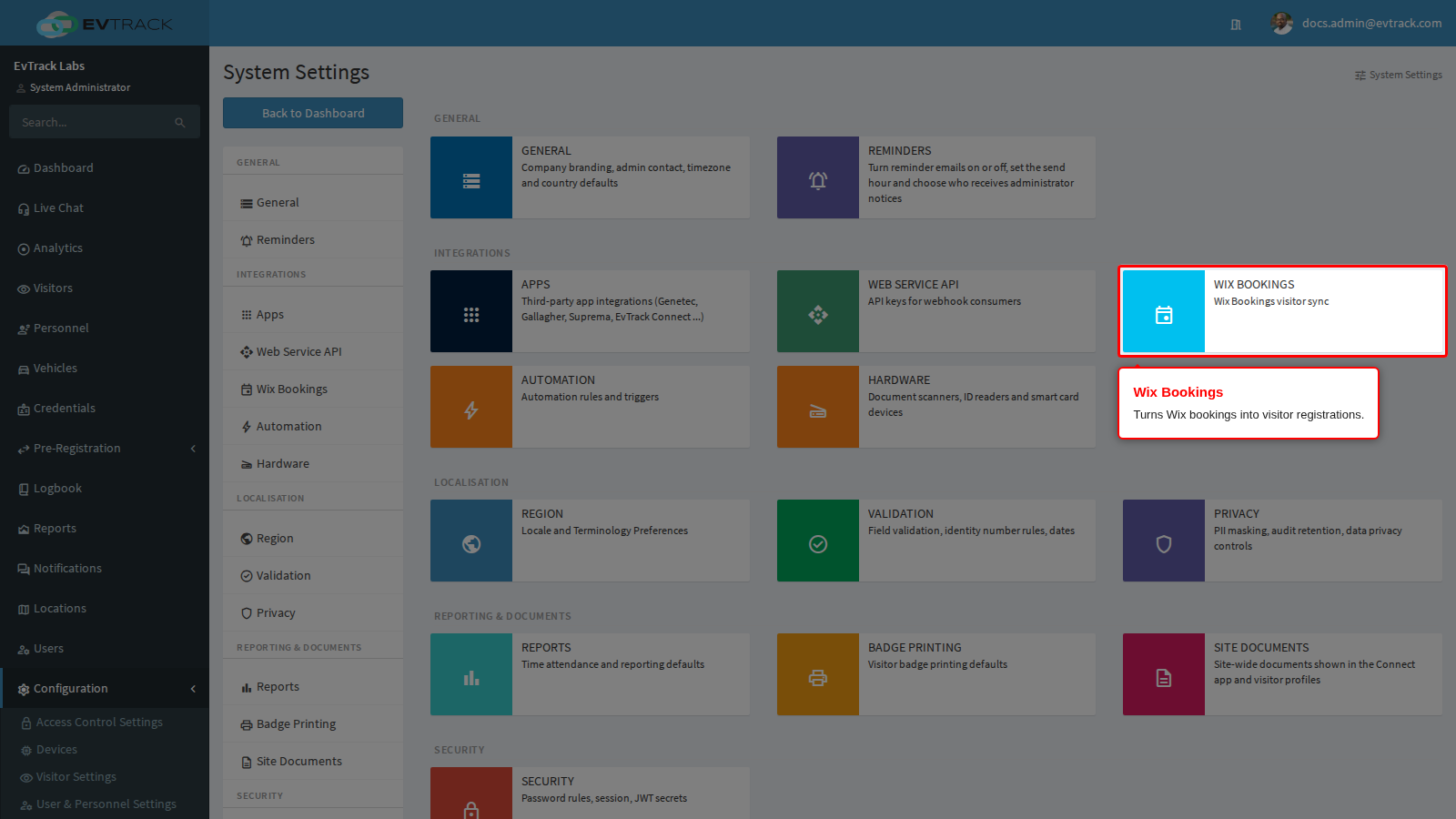 The Wix Bookings tile