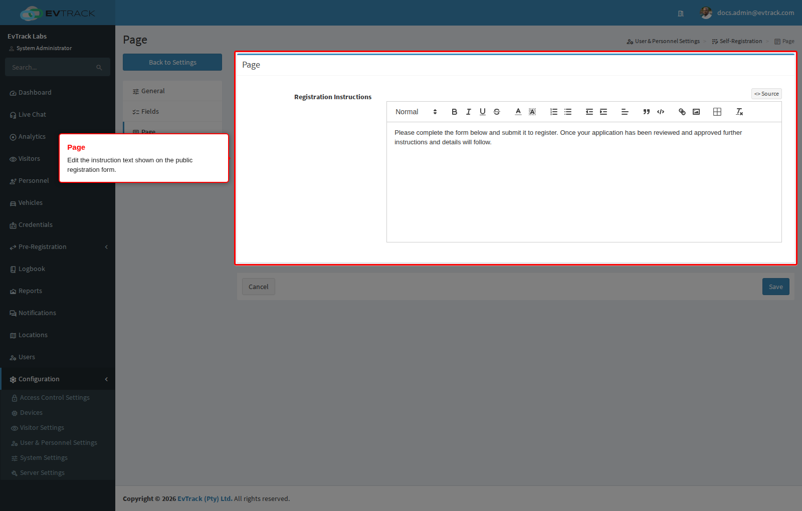 User Registration Page