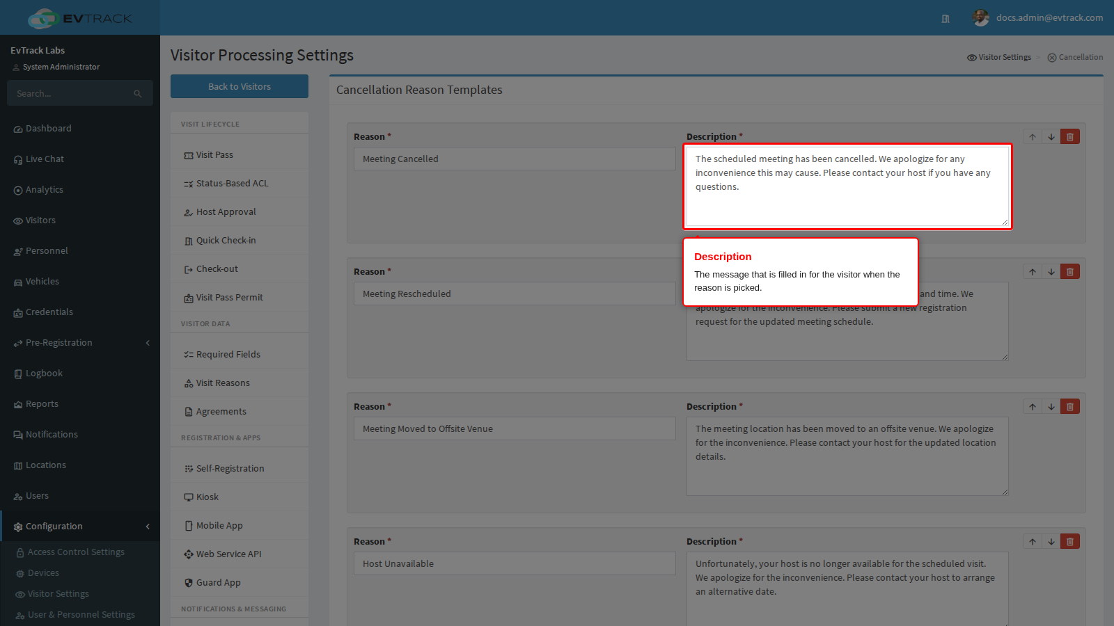 The Description field