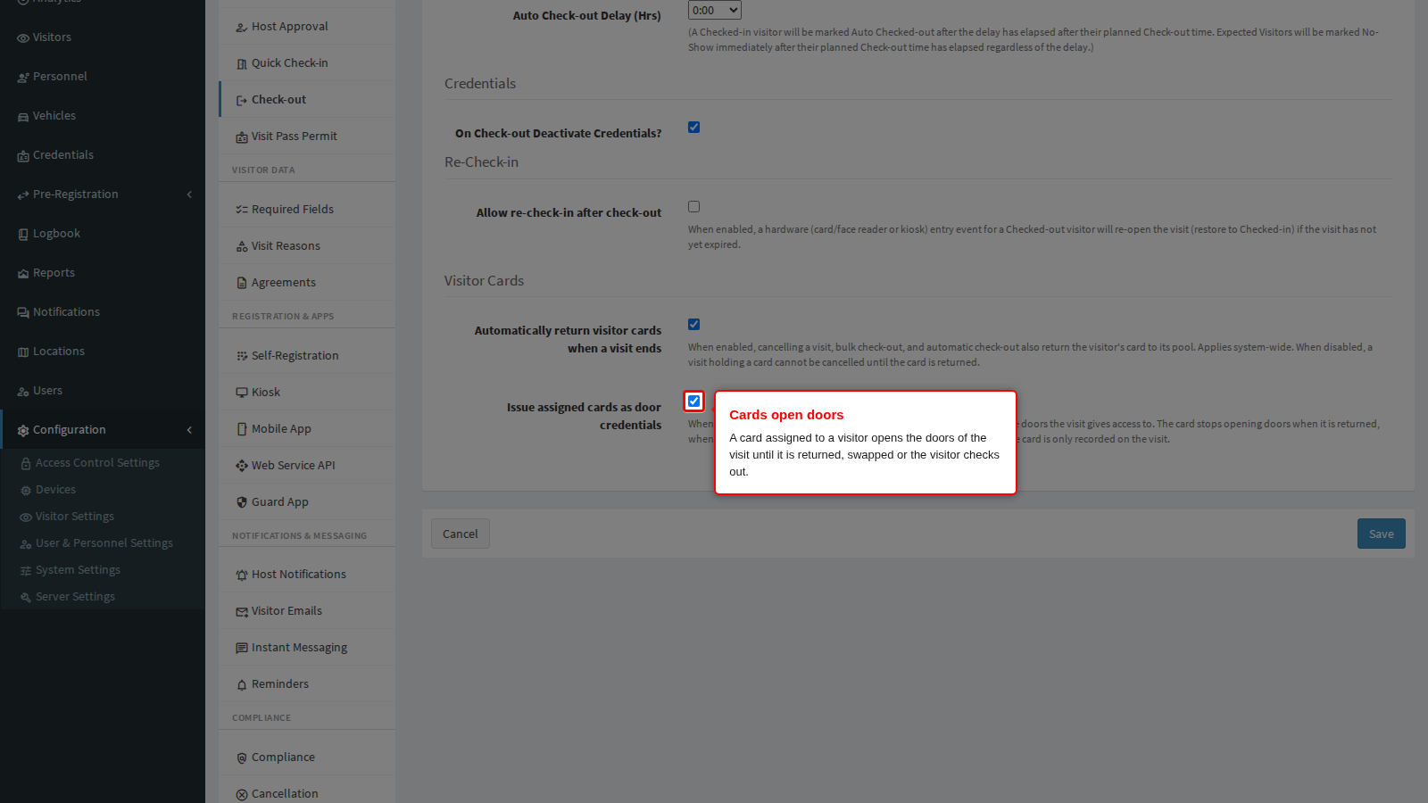 Issue assigned cards as door credentials