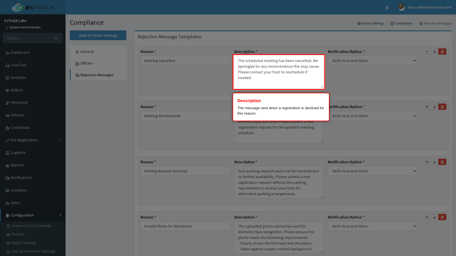 The Description field