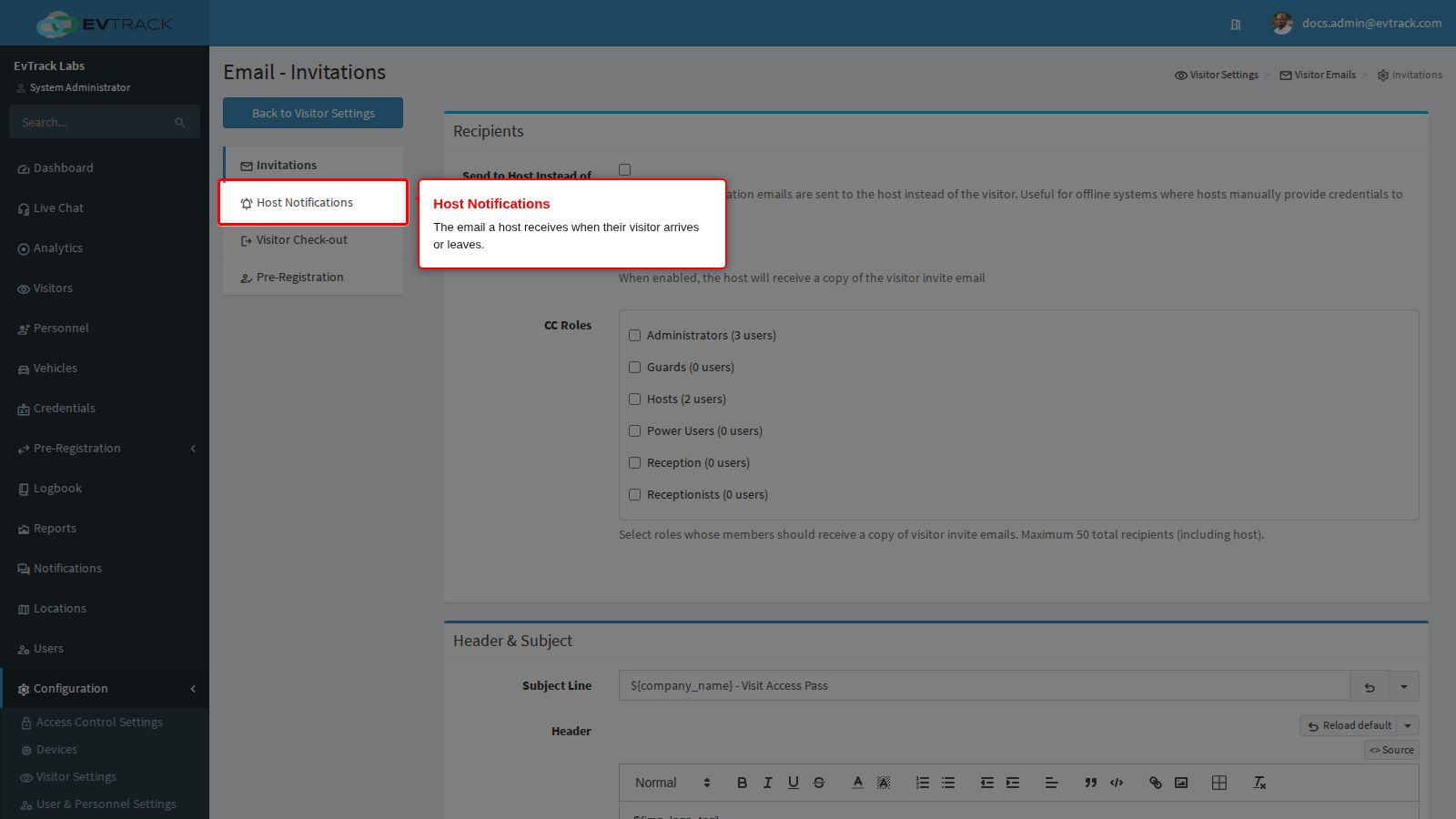 Host Notifications