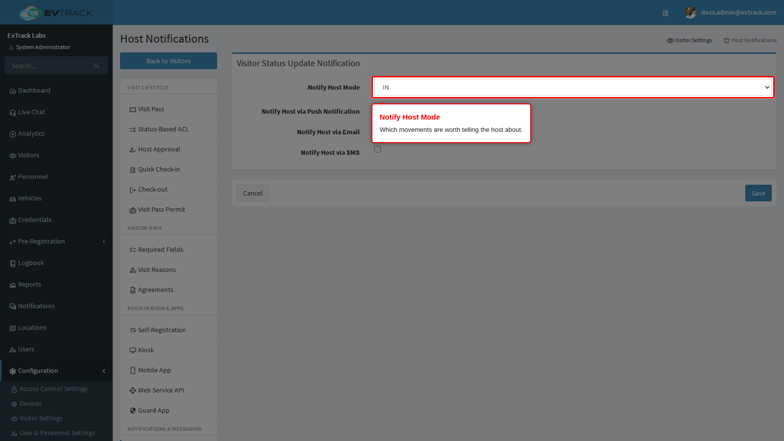 Notify Host Mode