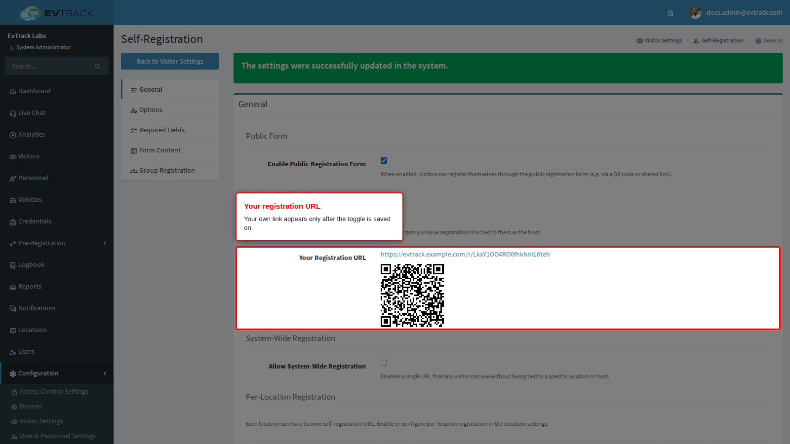 Your personal registration URL