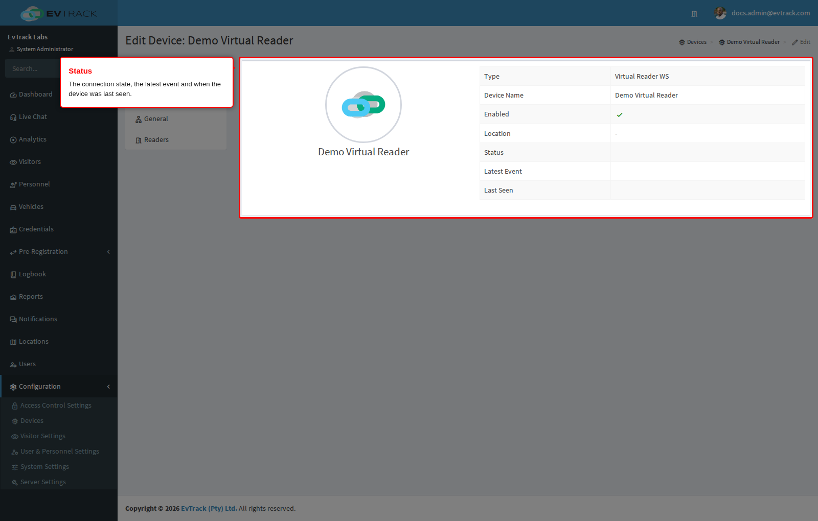 Status panel