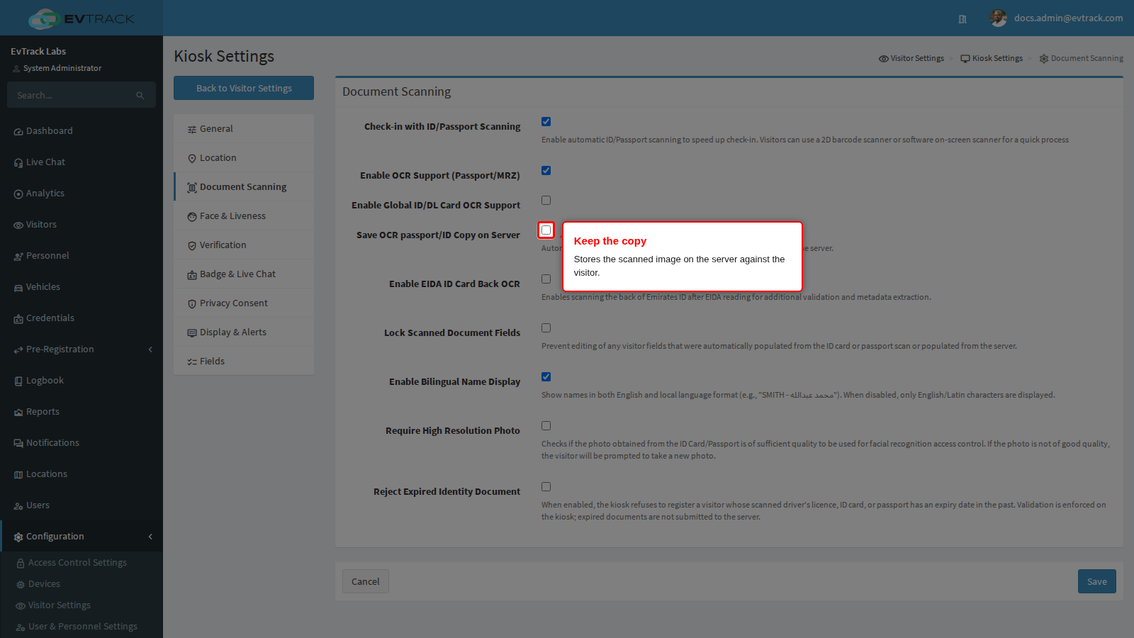 Save OCR passport/ID Copy on Server