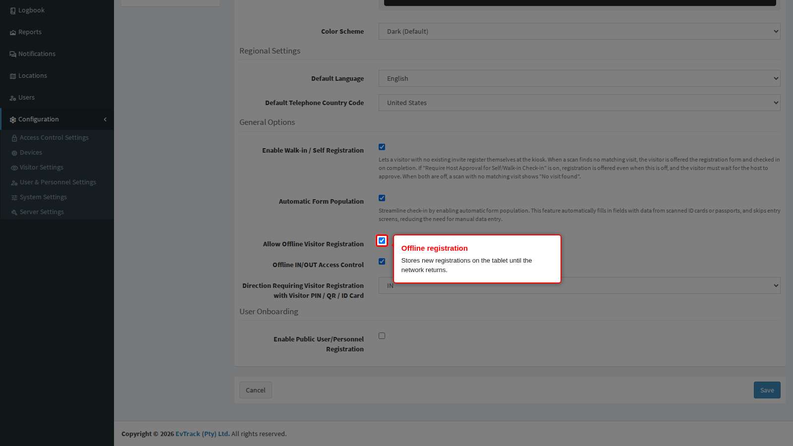 Allow Offline Visitor Registration