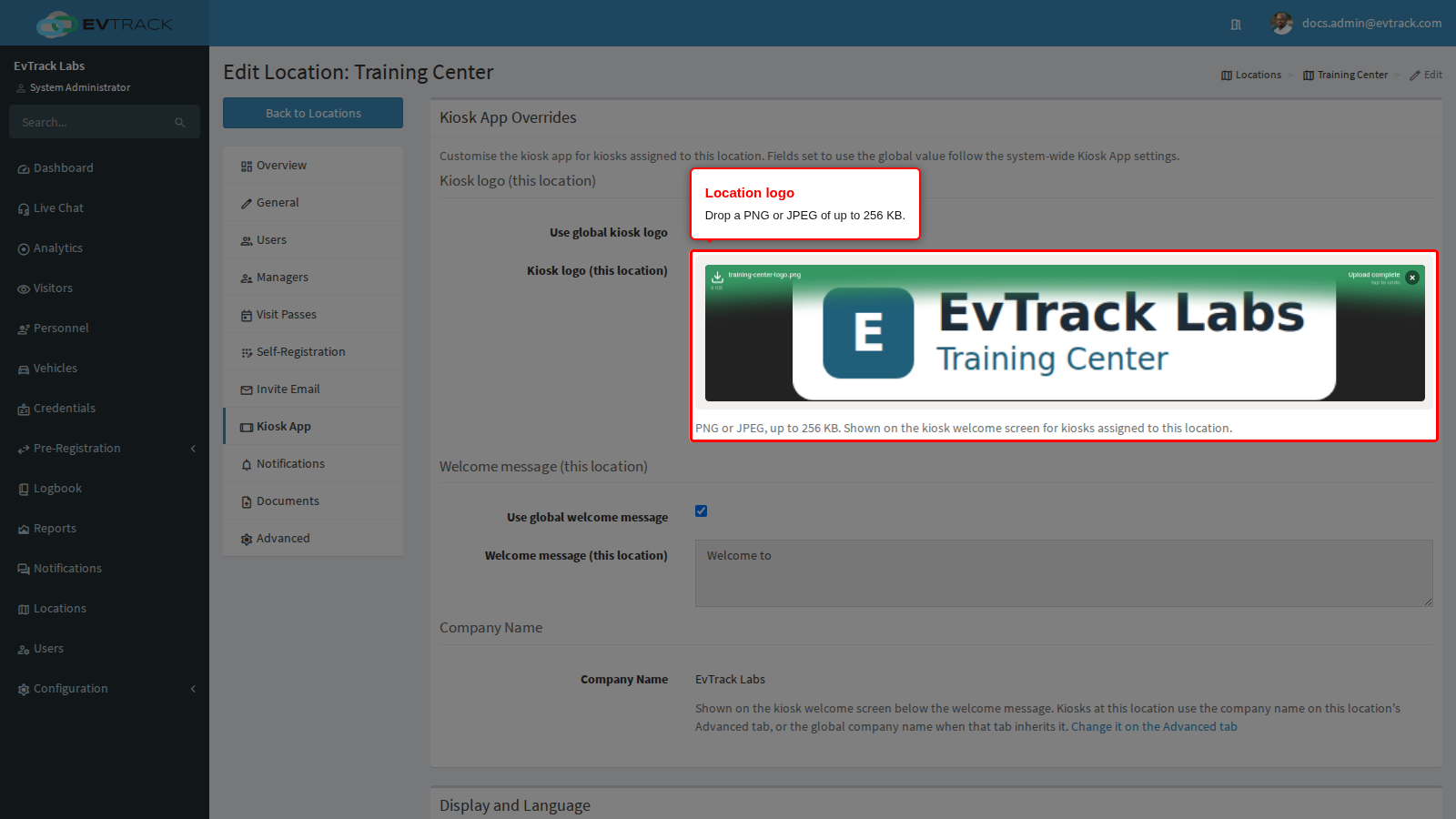 Dropping the Training Center logo