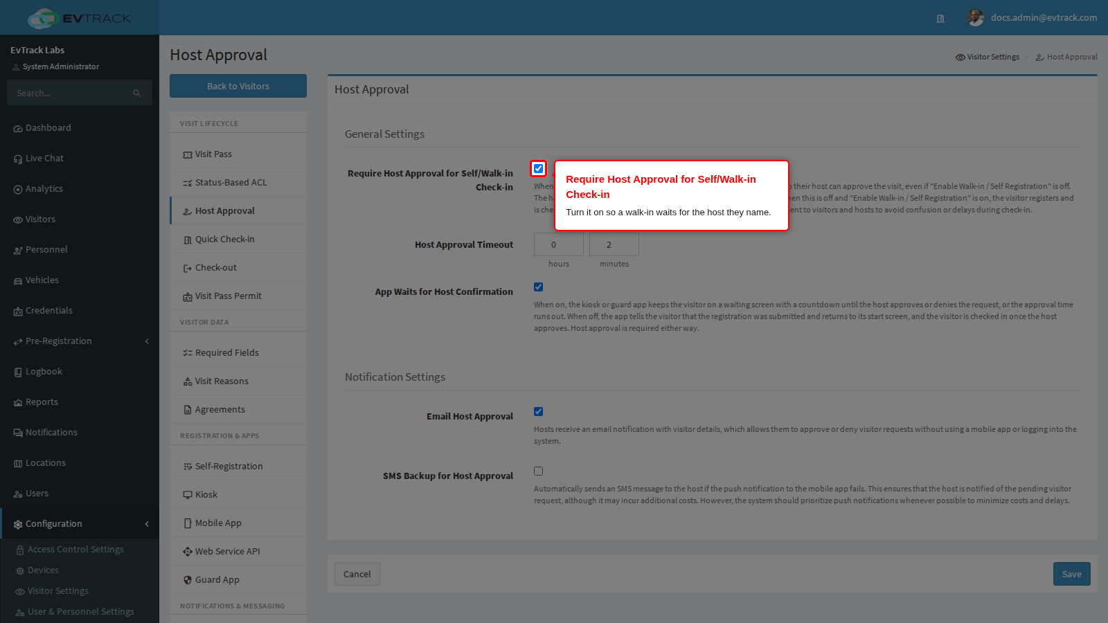 Require Host Approval for Self/Walk-in Check-in