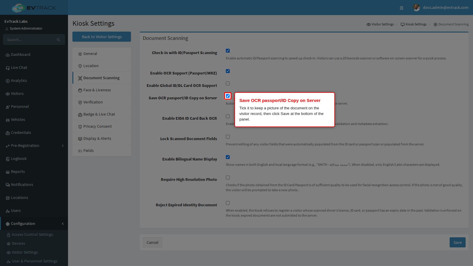 Save OCR passport/ID Copy on Server
