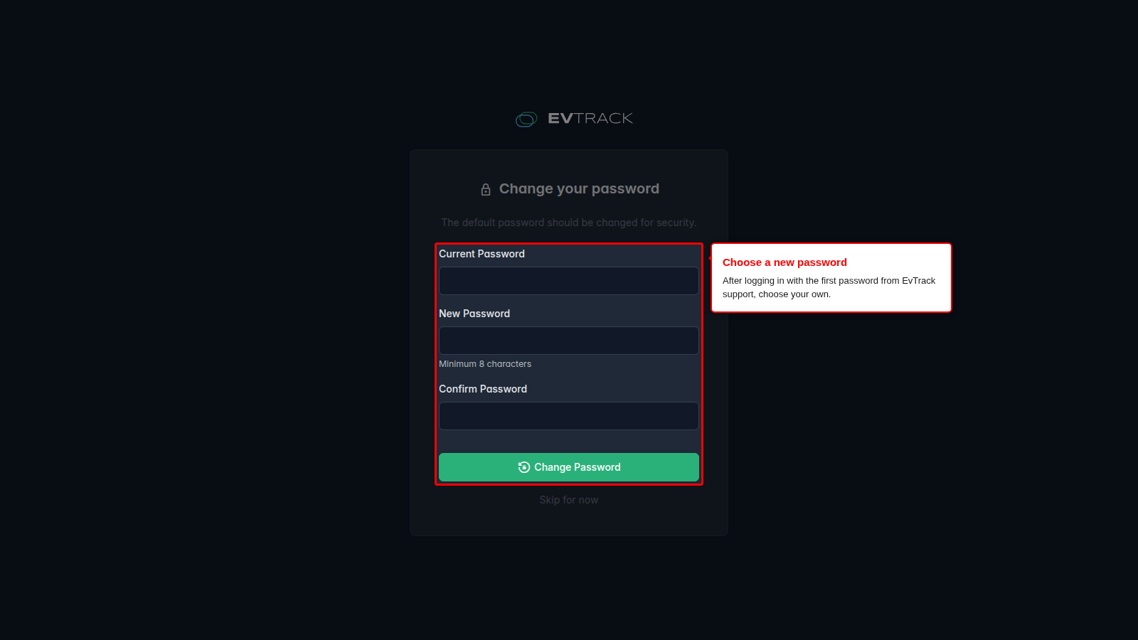 Choose a new password