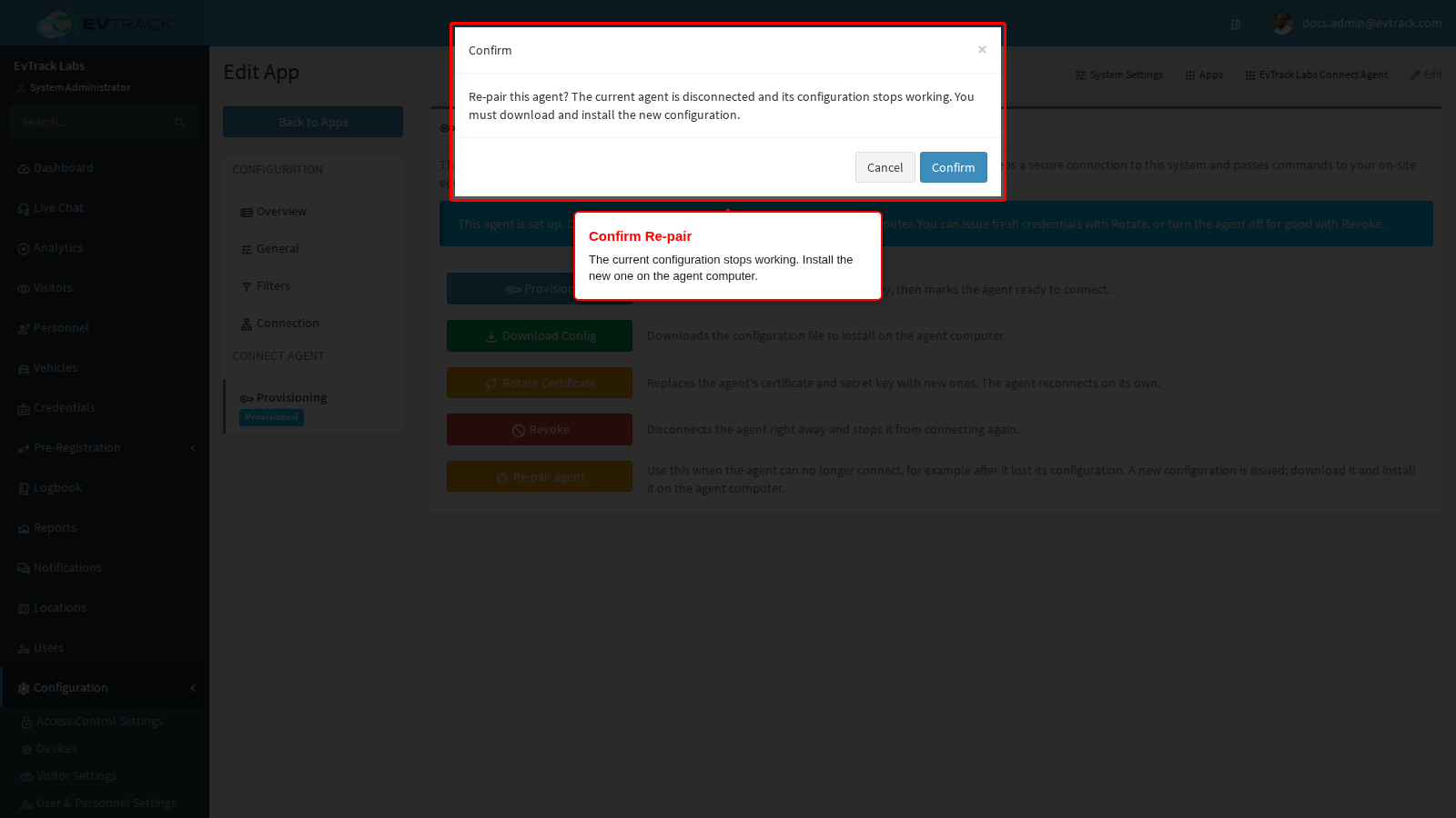 Confirm Re-pair agent
