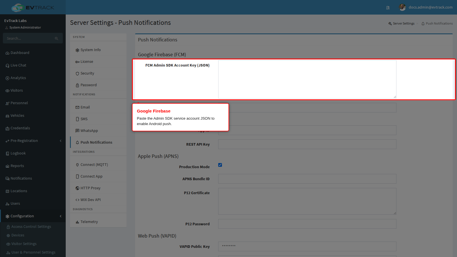 The Google Firebase (FCM) block