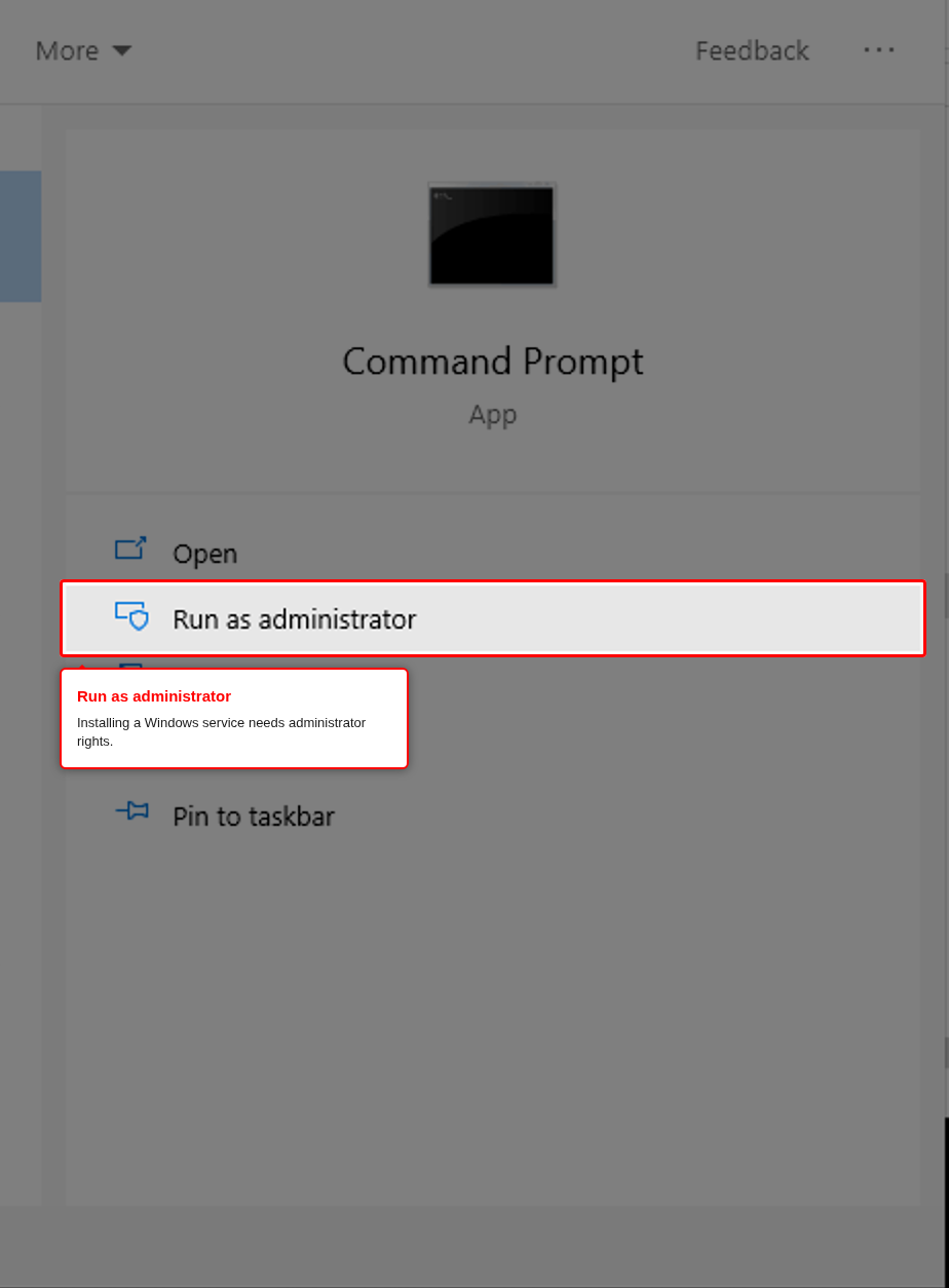 Run Command Prompt as administrator