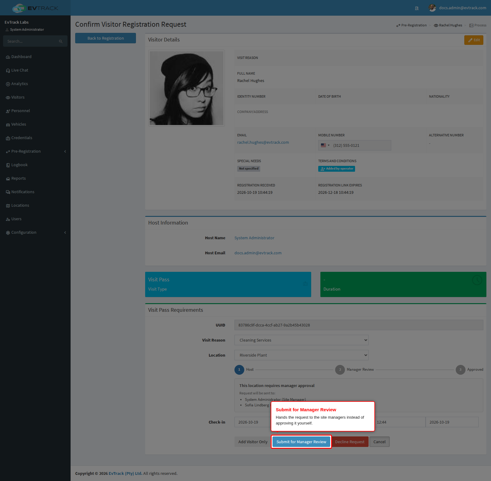 Submit for Manager Review