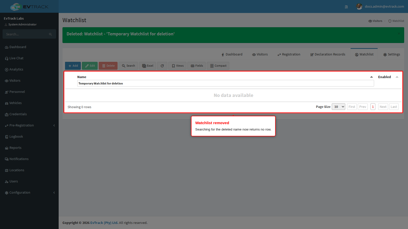 Watchlist removed